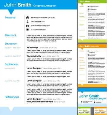 creative resume template design vector