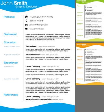 creative resume template design vector