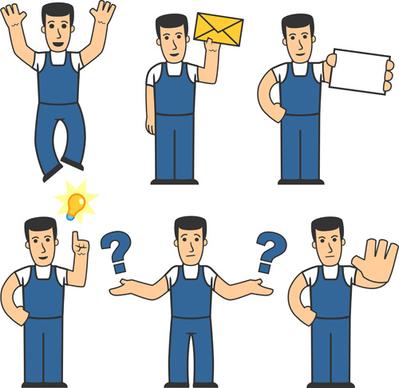 workman icons design vector