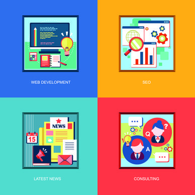 flat infographics icons creative vector