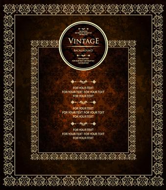 golden frames vintage background art vector