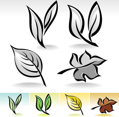 simple leaf creative vector set