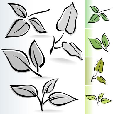 simple leaf creative vector set