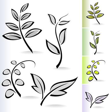 simple leaf creative vector set