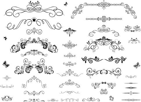 decor ornaments and border vector