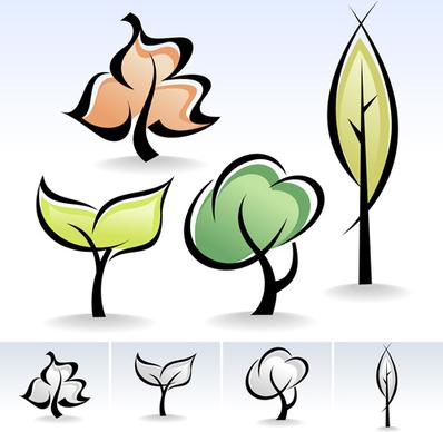 drawing cute tree vector graphics