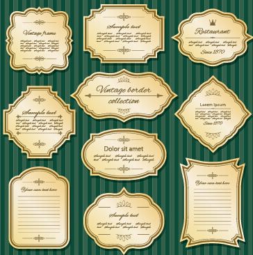 blank retro labels cards vector