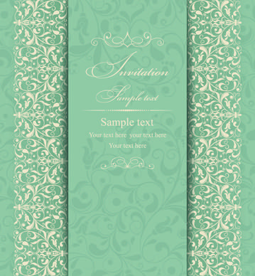 gray vintage style floral invitations cards vector