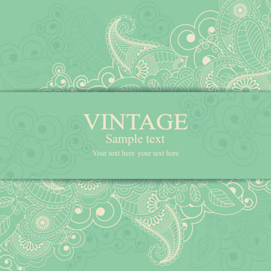 gray vintage style floral invitations cards vector