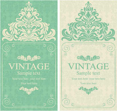 gray vintage style floral invitations cards vector