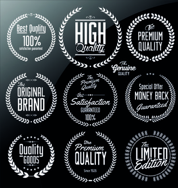 ornate high quality labels vector