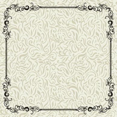 vintage decoration pattern with frame vector