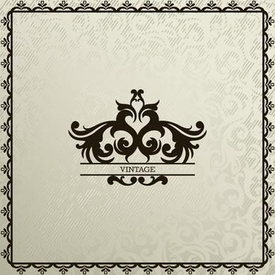 vintage decoration pattern with frame vector