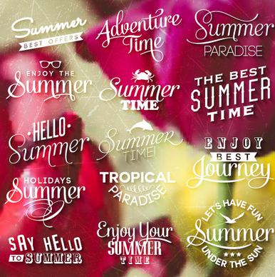 summer holiday logos with labels vector