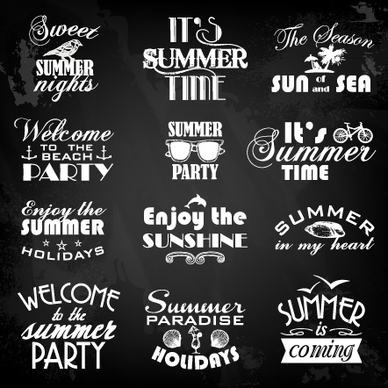 summer holiday logos with labels vector