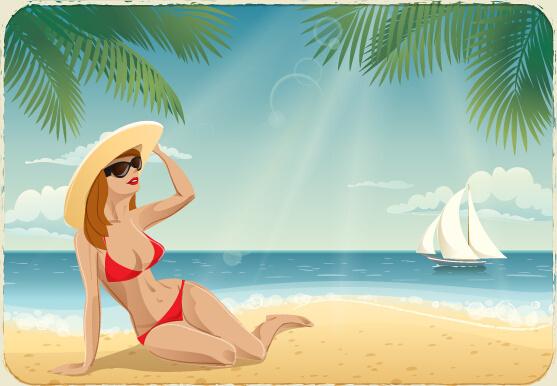 best summer holiday beach vector background