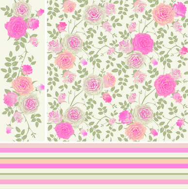 pink rose pattern background vector