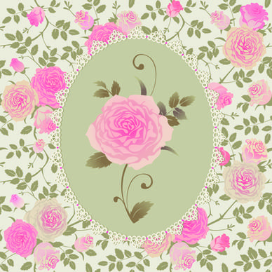 pink rose pattern background vector