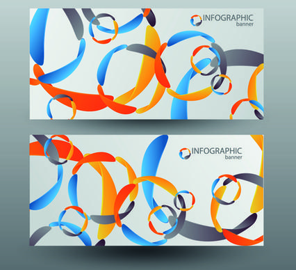 colored abstract infographics banner vector