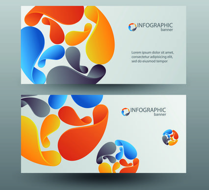 colored abstract infographics banner vector