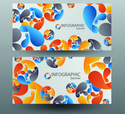 colored abstract infographics banner vector