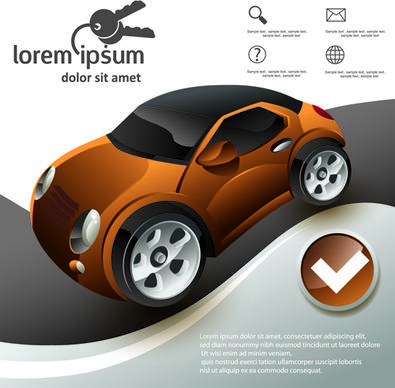 car advertising poster template design vector