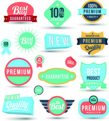 vintage sale badges and label with stickers vector