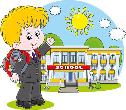 cute school children vectors geaphics set