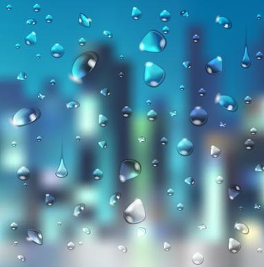 crystal water drops with blurred background art