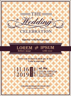 exquisite vector wedding invitation cards set