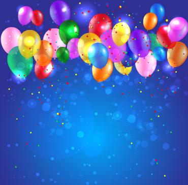 colored confetti with happy birthday background vector