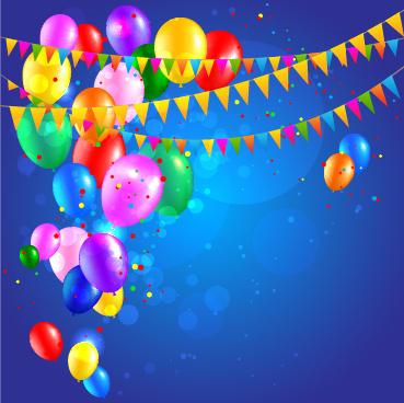 colored confetti with happy birthday background vector