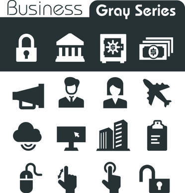 gray series social icons vector set