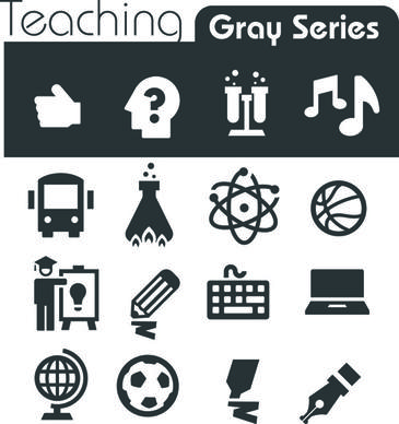 gray series social icons vector set