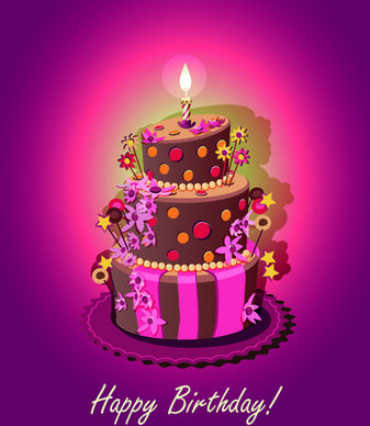 vintage birthday cake background art vector