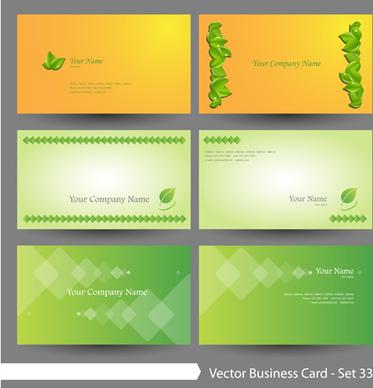 elegant green natural business cards vector