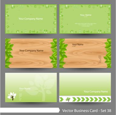 elegant green natural business cards vector