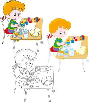 lovely children design elements vectors