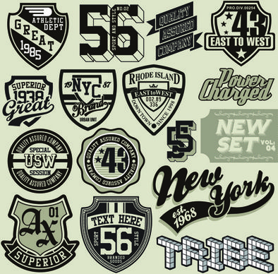 vintage t shirt labels creative vector