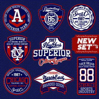 vintage t shirt labels creative vector