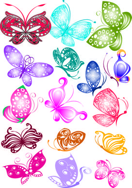 sorts of butterflies clip art vector