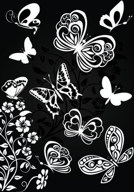 sorts of butterflies clip art vector