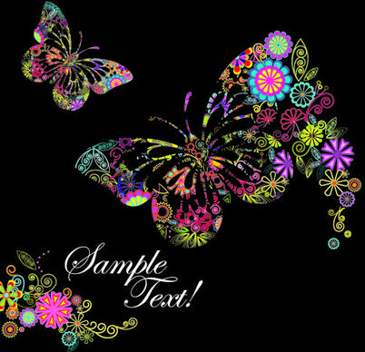 beautiful floral butterfly creative background art