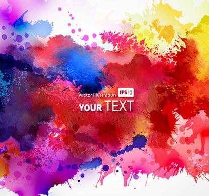 multicolor watercolor splash background illustration vector