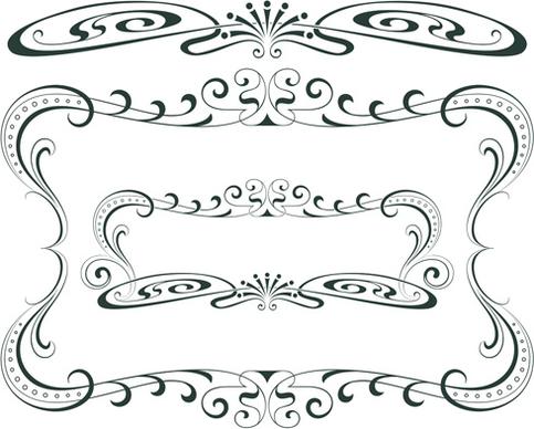 vintage decor borders with frames design vector