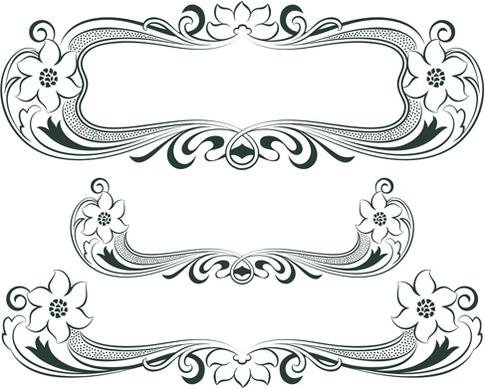 vintage decor borders with frames design vector