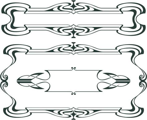 vintage decor borders with frames design vector
