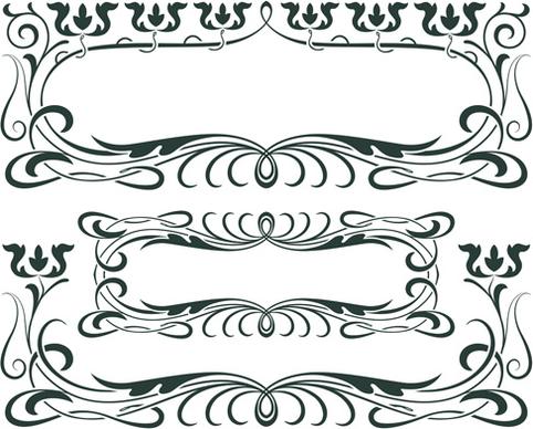 vintage decor borders with frames design vector