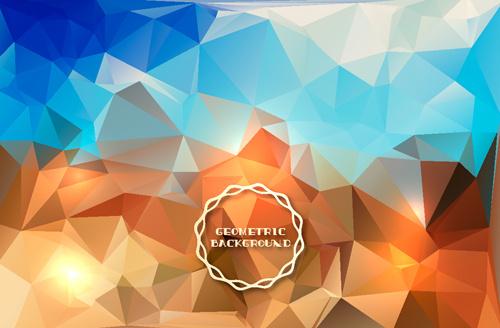 shiny geometric shapes embossment background vector