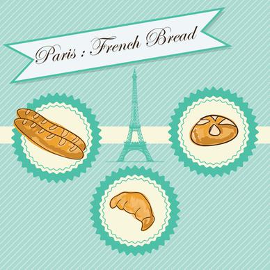 french bread creative background vector